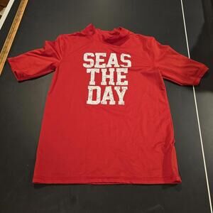 Cat and Jack  Red "SEAS THE DAY" Short Sleeve T-shirt